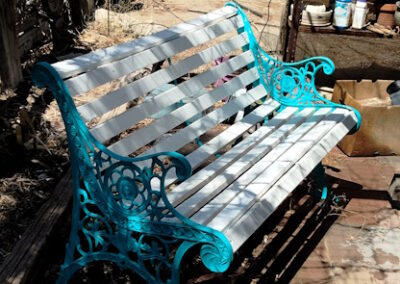 bench seat - remove rust, sand, paint with lively colors